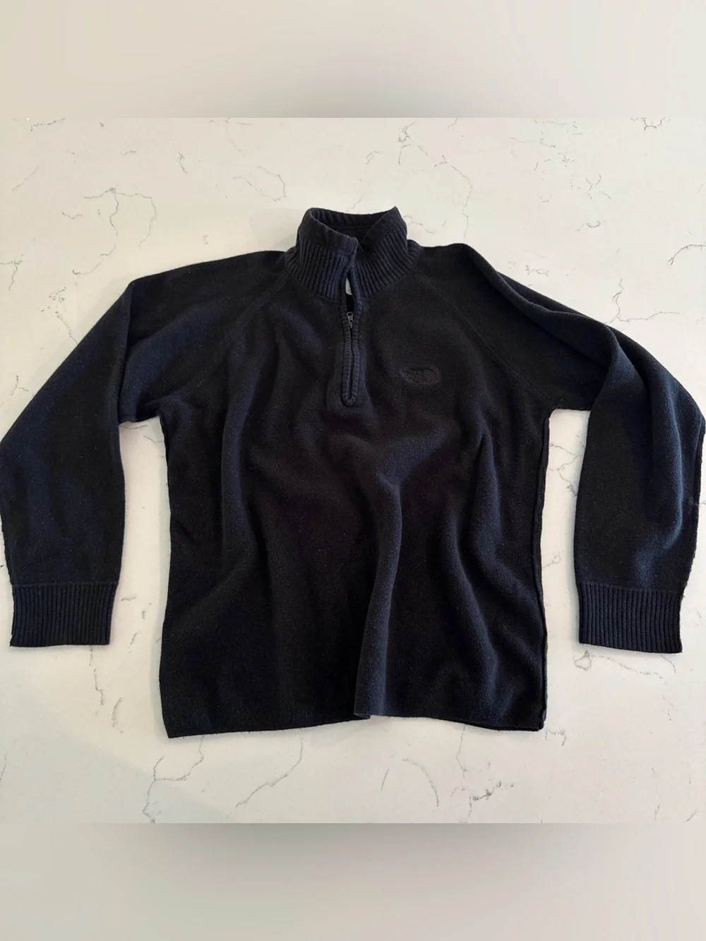 THE NORTH FACE Black Pullover Sweater Mens M Wool Blend Outside Seams Shirt AP3E